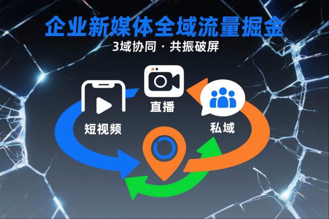 短视频全域商业模式，企业新媒体全域流量掘金，3域协同，共振破屏，短视频-直播-私域-地域-韬哥副业项目资源网