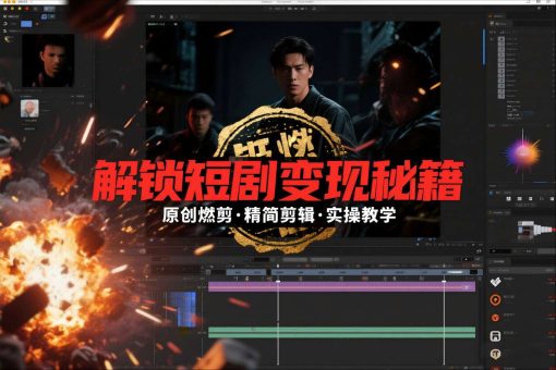 短剧拉新之原创燃剪精简剪辑实操课,解锁短剧变现秘籍-韬哥副业项目资源网