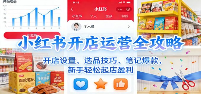 小红书开店运营全攻略:开店设置、选品技巧、笔记爆款,新手轻松起店盈利-韬哥副业项目资源网