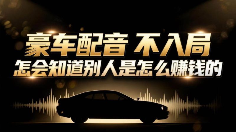 (16908期)小众暴利赛道:豪车配音软件玩法,操作简单暴力,单人日入可达15W-韬哥副业项目资源网