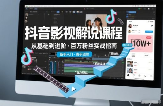 抖音百万粉丝影视解说课程，基础到进阶课，适合新手和进阶学习-韬哥副业项目资源网