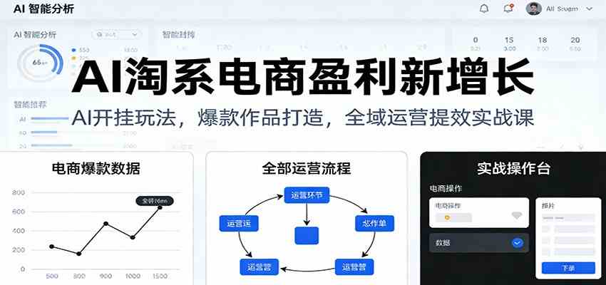 AI淘系电商盈利新增长，AI开挂玩法，爆款作品打造，全域运营提效实战课-韬哥副业项目资源网