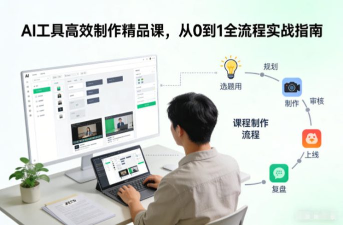 AI工具高效制作精品课,从0到1全流程实战指南-韬哥副业项目资源网