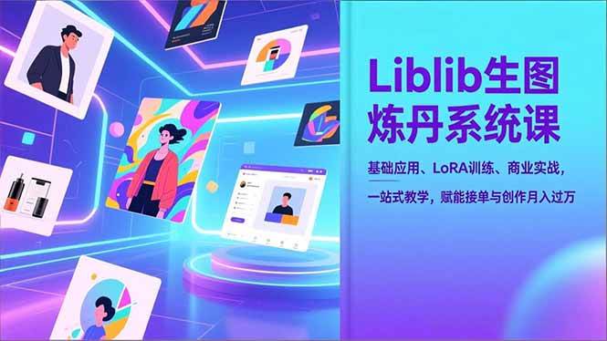 (16949期)Liblib生图炼丹系统课,基础应用、LoRA训练、商业实战,一站式教学,赋能接单与创作月入过万-韬哥副业项目资源网