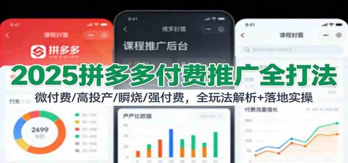 2025拼多多付费推广全打法：微付费/高投产/瞬烧/强付费，全玩法解析+落地实操-韬哥副业项目资源网