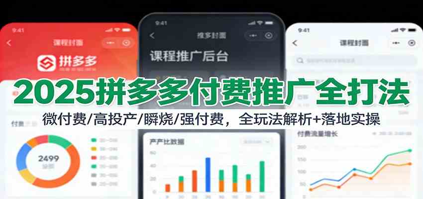 2025拼多多付费推广全打法:微付费/高投产/瞬烧/强付费,全玩法解析+落地实操-韬哥副业项目资源网