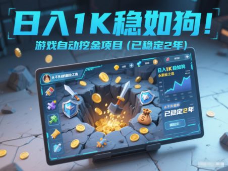 日入1K稳如狗!游戏自动挖金项目(已稳定2年),永不失业的副业之选【揭秘】-韬哥副业项目资源网