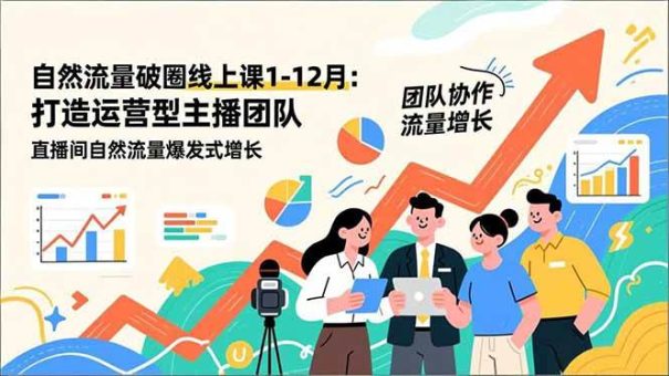 (16954期)自然流量破圈线上课1-12月更新:打造运营型主播团队 直播间自然流量爆发式增长-韬哥副业项目资源网