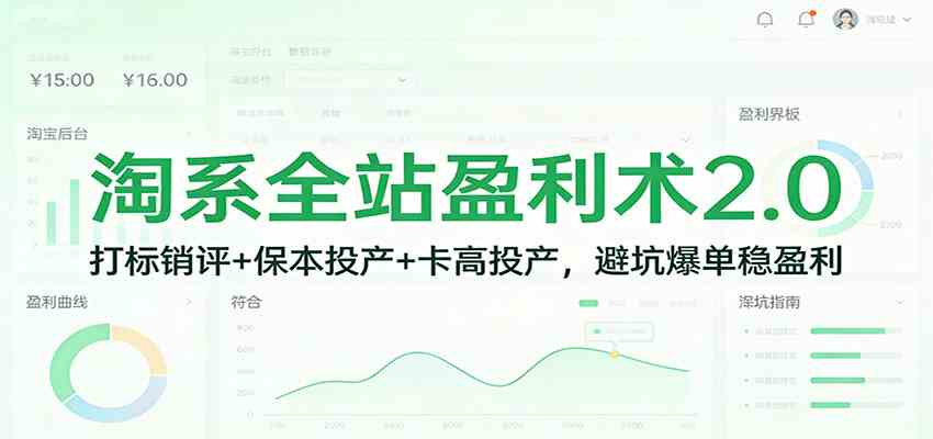 淘系全站盈利术2.0：打标销评+保本投产+卡高投产，避坑爆单稳盈利-韬哥副业项目资源网