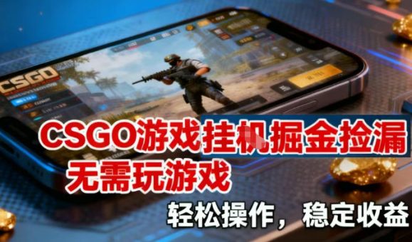 CSGO游戏挂G掘金捡漏，不需要玩游戏，操作简单，收益稳定【揭秘】-韬哥副业项目资源网