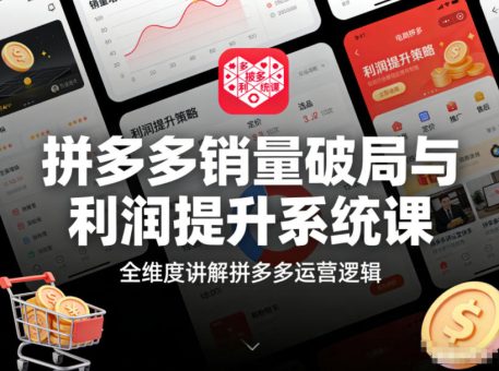 拼多多销量破局与利润提升系统课,全维度讲解拼多多运营逻辑-韬哥副业项目资源网