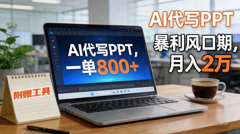 AI 代写做 PPT！一单狂赚 800+，风口期月入 2 万（工具 + 提示词直接送）-韬哥副业项目资源网
