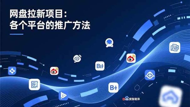 (16971期)网盘拉新项目:各个平台的推广方法,公众号、截留玩法,微博,B站,百度智能体-韬哥副业项目资源网