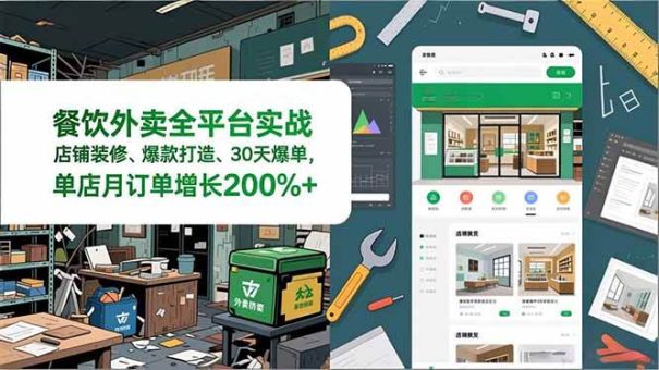 (16978期)餐饮外卖全平台实战,店铺装修、爆款打造、30天爆单,手把手教学,单店月订单增长200%+-韬哥副业项目资源网