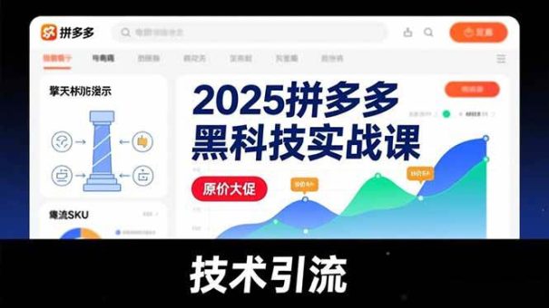 (16977期)2025拼多多黑科技实战课,擎天柱玩法、爆流SKU、原价大促,技术引流,单店日销轻松破千单-韬哥副业项目资源网
