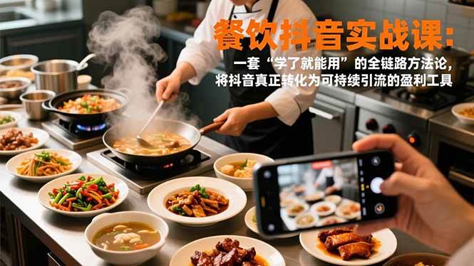 (16975期)餐饮抖音实战课:一套“学了就能用”的全链路方法论,将抖音真正转化为可持续引流的盈利工具-韬哥副业项目资源网