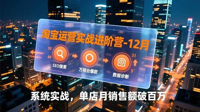 (16974期)淘宝运营实战进阶营-12月:SEO搜索、万相台爆款、数据诊断,系统实战,单店月销售额破百万-韬哥副业项目资源网