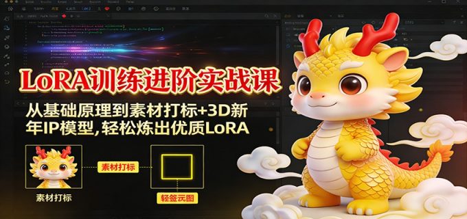 LoRA训练进阶实战课:从基础原理到素材打标+3D新年IP模型,轻松炼出优质LoRA-韬哥副业项目资源网