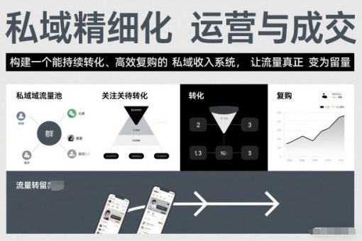 私域精细化运营与成交,构建一个能持续转化、高效复购的私域收入系统,让流量真正变为留量-韬哥副业项目资源网
