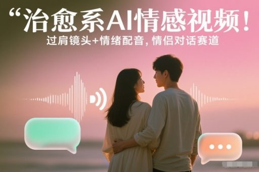 治愈系AI情感视频！过肩镜头+情绪配音，情侣对话赛道-韬哥副业项目资源网