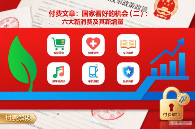 付费文章:国家看好的机会(二):六大新消费及其新增量 付费文章:国家看好的机会(一):未来最有前景的13个消费赛道-韬哥副业项目资源网