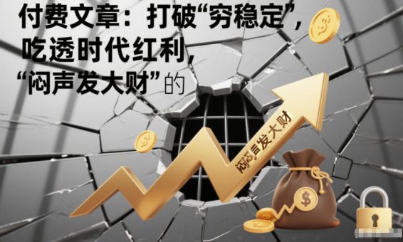 付费文章：打破“穷稳定”，吃透时代红利，“闷声发大财”的终极真谛-韬哥副业项目资源网
