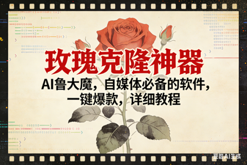 (17000期)玫瑰克隆神器,ai鲁大魔,自媒体必备,一键爆款,详细使用教程-韬哥副业项目资源网