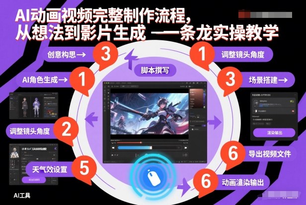AI动画视频完整制作流程，从想法到影片生成一条龙实操教学-韬哥副业项目资源网