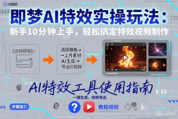 即梦AI特效实操玩法:新手10分钟上手,轻松搞定特效视频制作-韬哥副业项目资源网