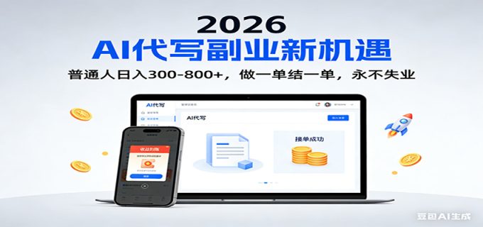 2026 副业首选!AI 代写日入 300-800,普通人0门槛,做一单结一单!-韬哥副业项目资源网