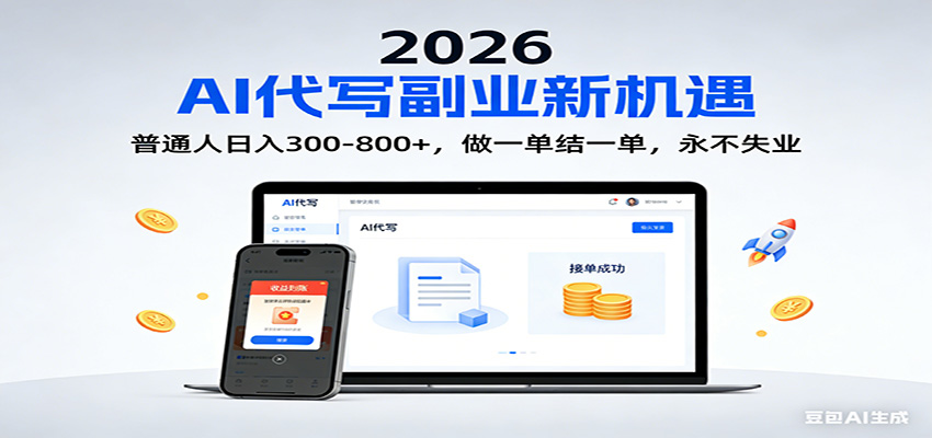 2026 副业首选！AI 代写日入 300-800，普通人0门槛，做一单结一单！-韬哥副业项目资源网