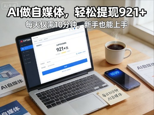 每天花费10分钟，头条号收益921+，用AI做自媒并不难【附视频教程】-韬哥副业项目资源网