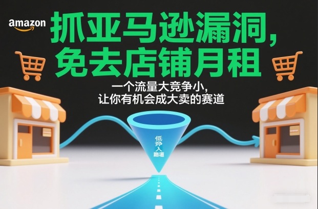 抓亚马逊漏洞，免去店铺月租，一个流量大竞争小，让你有机会成大卖的赛道-韬哥副业项目资源网