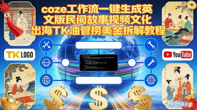 Coze扣子工作流一键生成英文版民间故事视频，文化出海TK油管捞美金拆解教程-韬哥副业项目资源网
