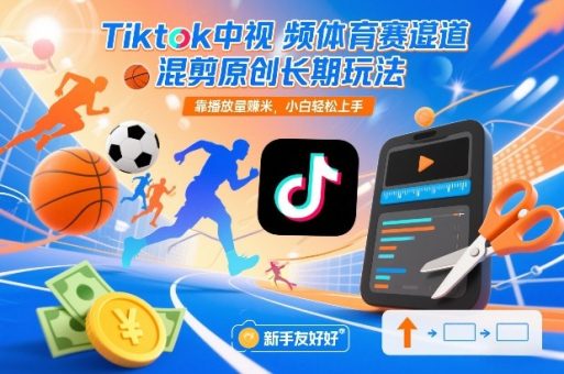 Tiktok中视频体育赛道混剪原创长期玩法,靠播放量賺米,小白轻松上手-韬哥副业项目资源网