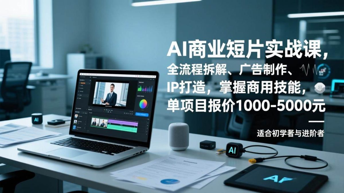 图片[1]-（17050期）AI商业短片实战课，全流程拆解、广告制作、IP打造，掌握商用技能，单项目报价1000-5000元-韬哥副业项目资源网