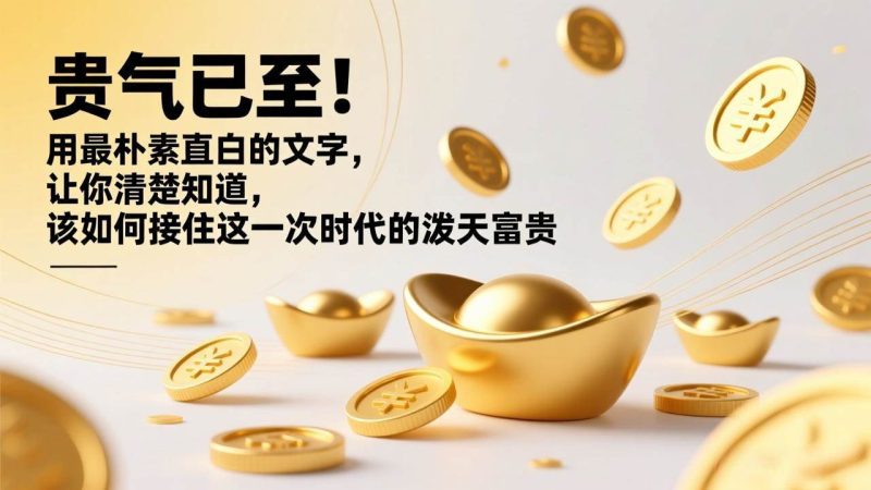 （17049期）付费文章：贵气已至！用最朴素直白的文字，让你清楚知道，该如何接住这一次时代的泼天富贵-韬哥副业项目资源网
