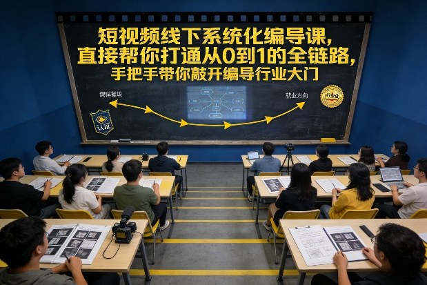 短视频线下系统化编导课，直接帮你打通从0到1的全链路，手把手带你敲开编导行业大门-韬哥副业项目资源网
