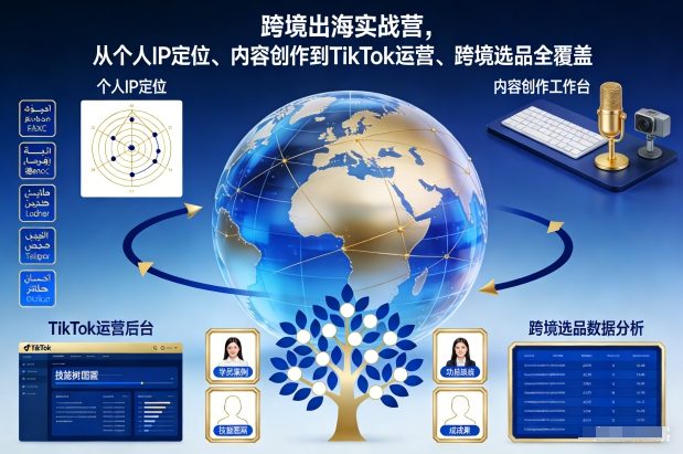 跨境出海实战营,从个人IP定位、内容创作到TikTok运营、跨境选品全覆盖-韬哥副业项目资源网