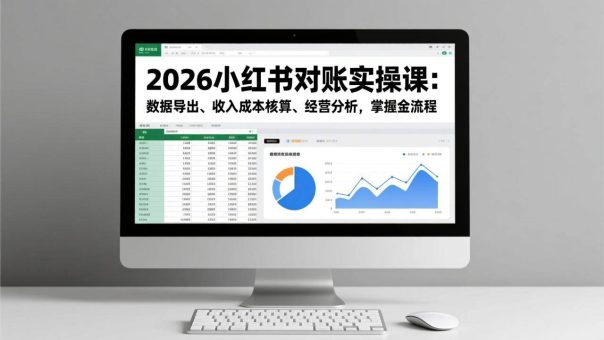（17071期）2026小红书对账实操课：数据导出、收入成本核算、经营分析，掌握全流程-韬哥副业项目资源网
