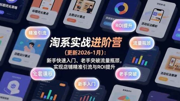 （17076期）淘系实战进阶营(更新2026-1月)：新手快速入门、老手突破流量瓶颈，实现店铺精准引流与ROI提升-韬哥副业项目资源网