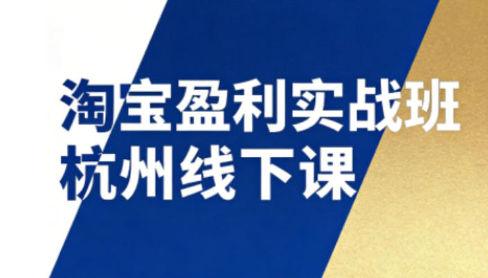 淘宝盈利实战班杭州线下课12月26-28日（音频+字幕），帮你掌握SOP流程+12门核心技术-韬哥副业项目资源网