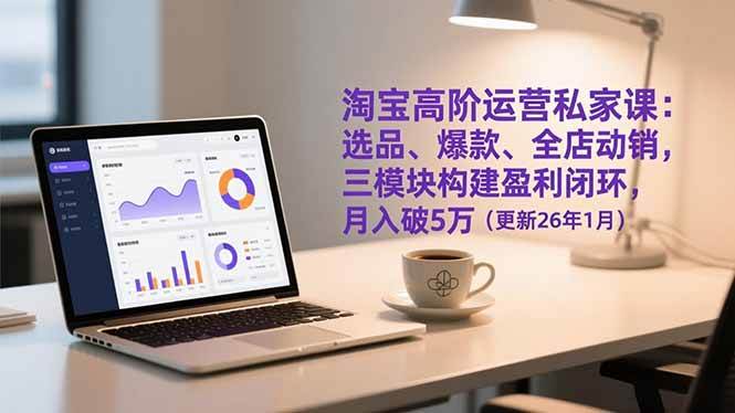 （17080期）淘宝高阶运营私家课：选品、爆款、全店动销，三模块构建盈利闭环，月入破5万（更新26年1月）-韬哥副业项目资源网