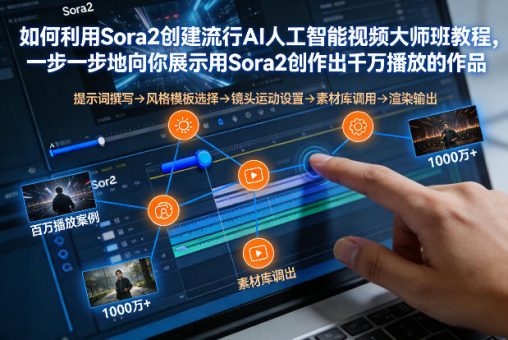 如何利用Sora2创建流行AI人工智能视频大师班，一步一步地向你展示用Sora2创作出千万播放的作品-韬哥副业项目资源网