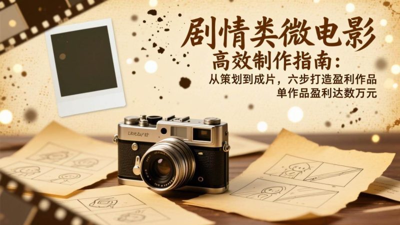 (17086期)剧情类微电影高效制作指南:从策划到成片,六步打造盈利作品,单作品盈利达数万元-韬哥副业项目资源网