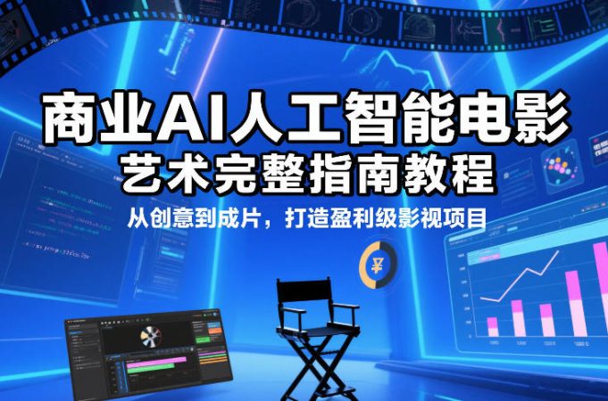 商业AI人工智能电影制作的艺术完整指南教程,从创意到成片,打造盈利级影视项目-韬哥副业项目资源网