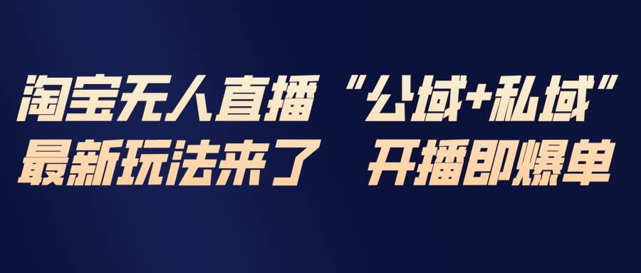 (17098期)淘宝无人直播最新玩法,包含私域和公域两种玩法-韬哥副业项目资源网