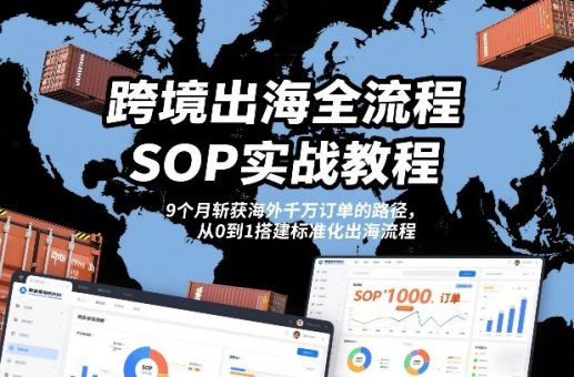 跨境出海全流程全盘托出SOP实战教程，9个月斩获海外千万订单的路径，从0到1搭建标准化出海流程-韬哥副业项目资源网
