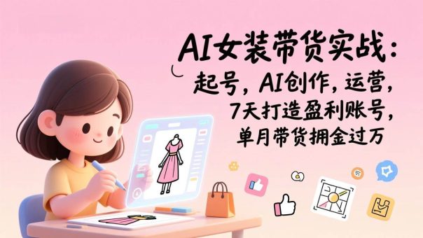 (17117期)AI女装带货实战班(更新):起号,AI创作,运营,7天打造盈利账号,单月带货佣金过万-韬哥副业项目资源网