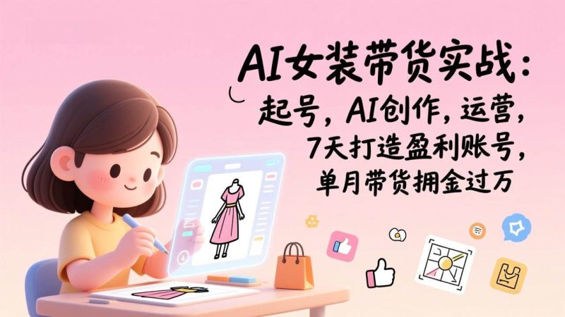 (17117期)AI女装带货实战班(更新):起号,AI创作,运营,7天打造盈利账号,单月带货佣金过万-韬哥副业项目资源网